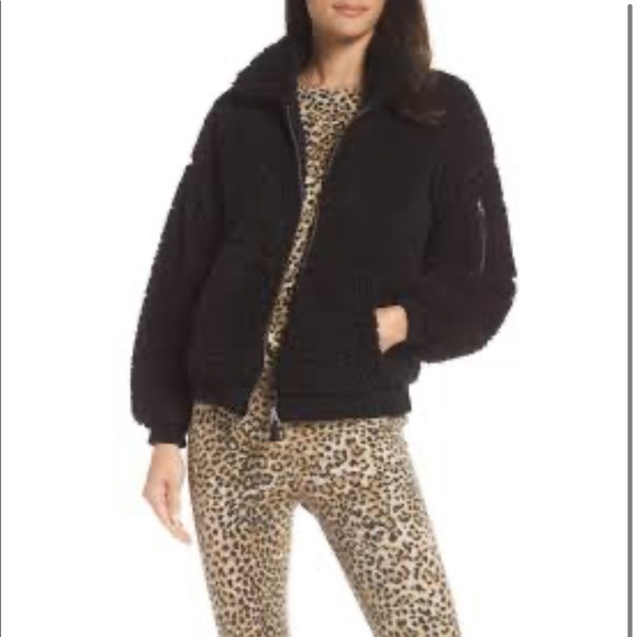 Nordstrom Ragdoll Teddy Sherpa Jacket Black - Picture 1 of 3